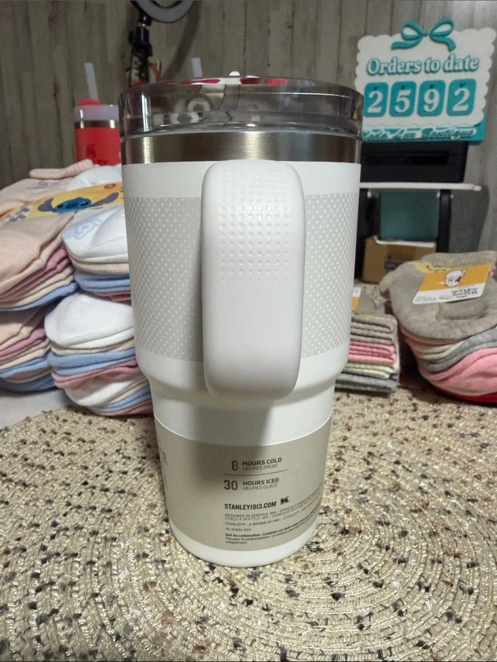 Stanley White Quencher ProTour Tumbler with Clear Lid - Picture 2 of 4